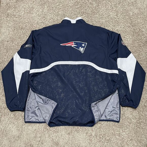New England Patriots NFL Jacket Men XL Blue Reebok Sideline Lightweight Reflect - Picture 6 of 13